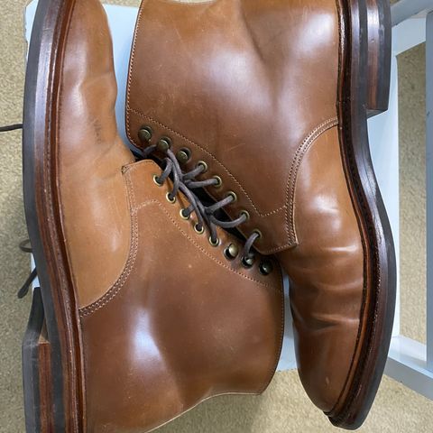 Grant Stone Edward Boot in Horween Unglazed Natural Shell Cordovan