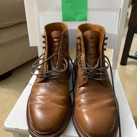 Grant Stone Edward Boot in Horween Unglazed Natural Shell Cordovan