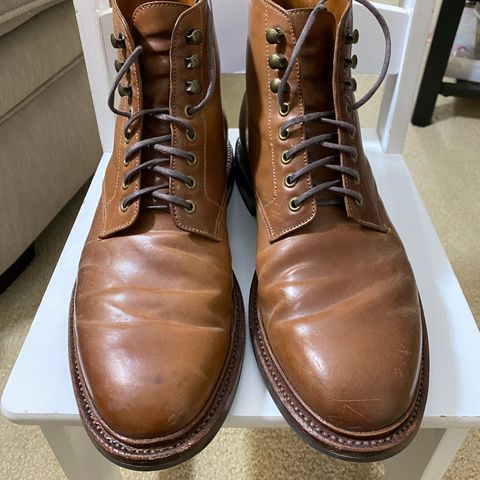 Grant Stone Edward Boot in Horween Unglazed Natural Shell Cordovan