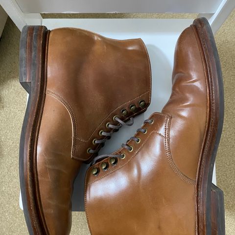 Grant Stone Edward Boot in Horween Unglazed Natural Shell Cordovan