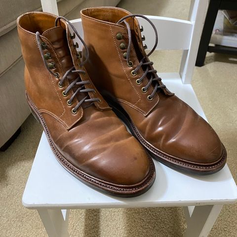 Grant Stone Edward Boot in Horween Unglazed Natural Shell Cordovan