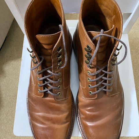 Grant Stone Edward Boot in Horween Unglazed Natural Shell Cordovan