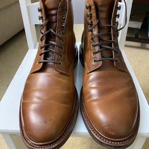 Grant Stone Edward Boot in Horween Unglazed Natural Shell Cordovan