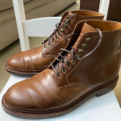 Grant Stone Edward Boot in Horween Unglazed Natural Shell Cordovan
