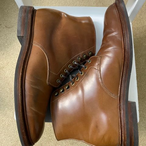 Grant Stone Edward Boot in Horween Unglazed Natural Shell Cordovan