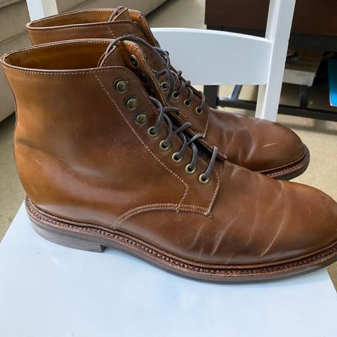 Grant Stone Edward Boot in Horween Unglazed Natural Shell Cordovan