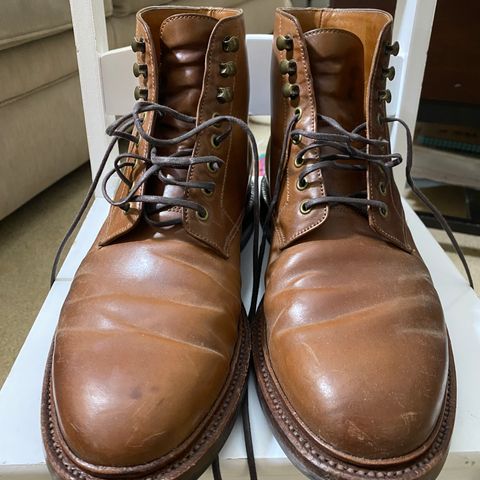 Grant Stone Edward Boot in Horween Unglazed Natural Shell Cordovan