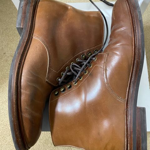 Grant Stone Edward Boot in Horween Unglazed Natural Shell Cordovan
