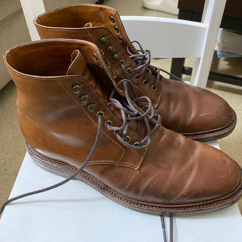 Grant Stone Edward Boot in Horween Unglazed Natural Shell Cordovan