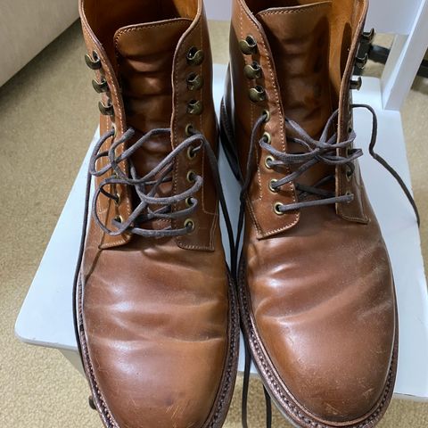 Grant Stone Edward Boot in Horween Unglazed Natural Shell Cordovan