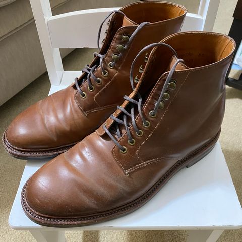 Grant Stone Edward Boot in Horween Unglazed Natural Shell Cordovan