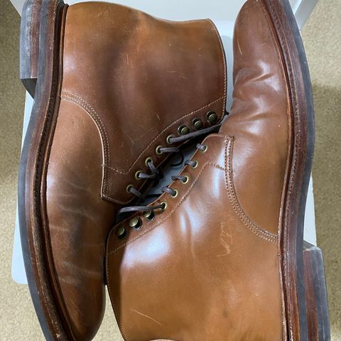 Grant Stone Edward Boot in Horween Unglazed Natural Shell Cordovan