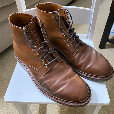 Grant Stone Edward Boot in Horween Unglazed Natural Shell Cordovan