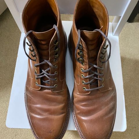 Grant Stone Edward Boot in Horween Unglazed Natural Shell Cordovan