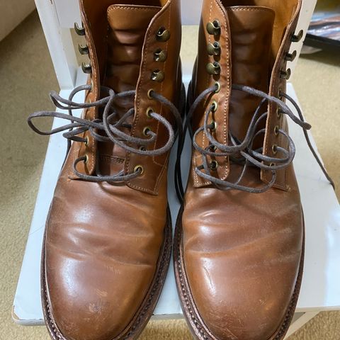 Grant Stone Edward Boot in Horween Unglazed Natural Shell Cordovan