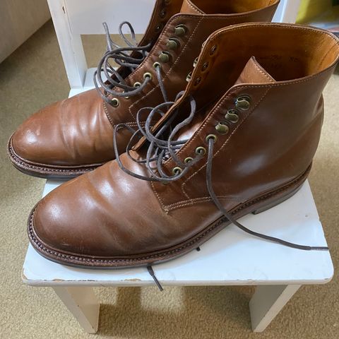 Grant Stone Edward Boot in Horween Unglazed Natural Shell Cordovan