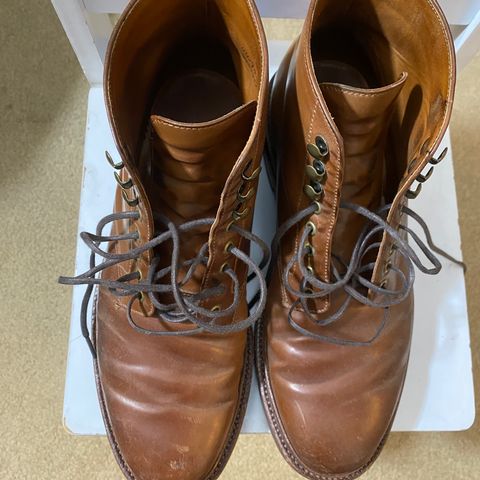 Grant Stone Edward Boot in Horween Unglazed Natural Shell Cordovan