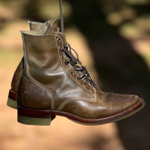 Willie's Handmade Boots Boondocker in Maryam Olive Horsebutt