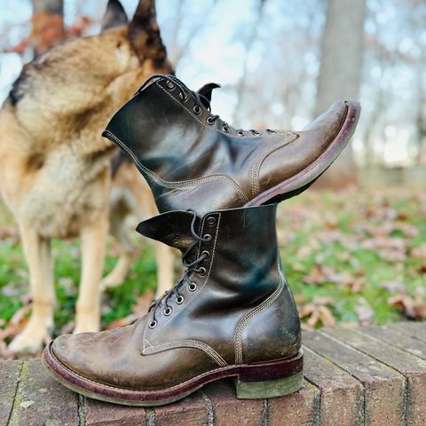 Willie's Handmade Boots Boondocker in Maryam Olive Horsebutt
