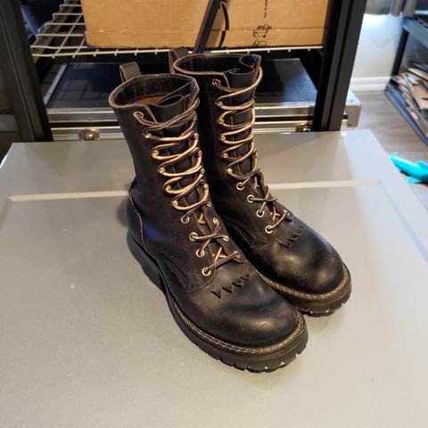 Nicks Urban Logger in Horween Black Waxed Flesh