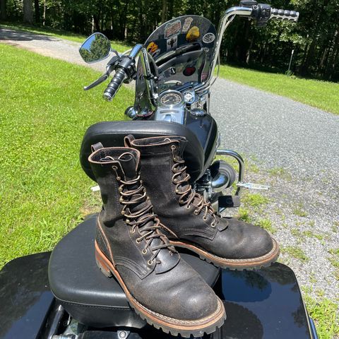 Nicks Overlander in Horween Black Waxed Flesh