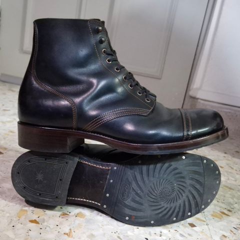 Search result thumbnail of Nova Boots 40s Munson Combat Boots in Maryam Black Waxed Horsebutt