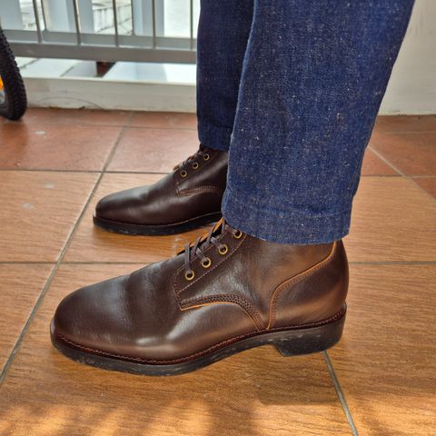 View photo of Cruxdeluxe Boondockers in Shinki Brown Teacore Horsehide