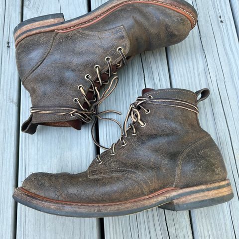 View photo of Truman Plain Toe Boot in C.F. Stead Stone Rambler