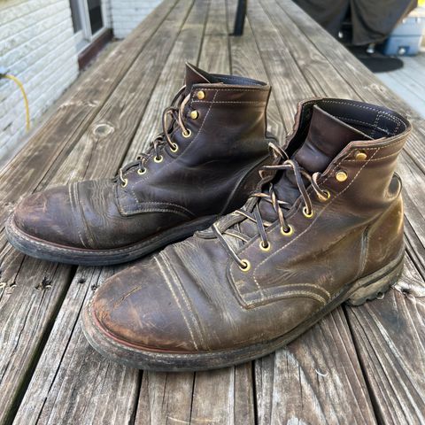 View photo of Truman Cap Toe Boot in Horween Whiskey Predator