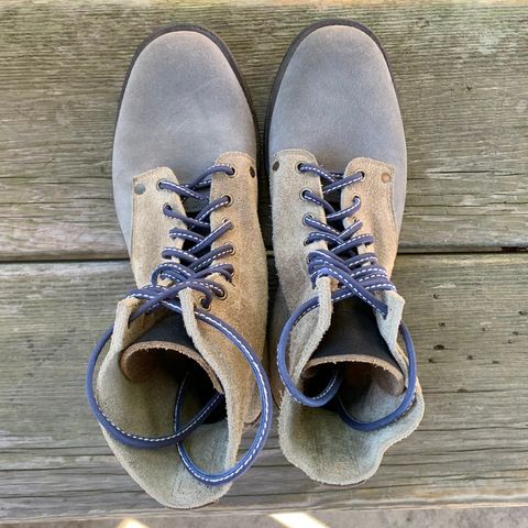 NF Bootmaker Belmont Boot in C.F. Stead Milkshake Desert Oasis Suede & C.F. Stead Flint Waxed Kudu & Horween Tumbled Black Chromexcel & C.F. Stead Lead Grey Suede