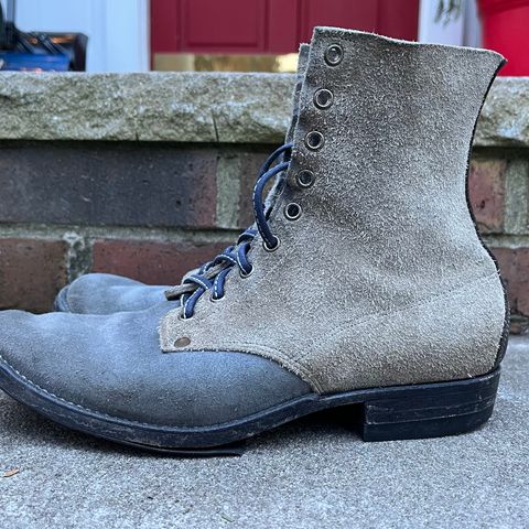 NF Bootmaker Belmont Boot in C.F. Stead Milkshake Desert Oasis Suede & C.F. Stead Flint Waxed Kudu & Horween Tumbled Black Chromexcel & C.F. Stead Lead Grey Suede