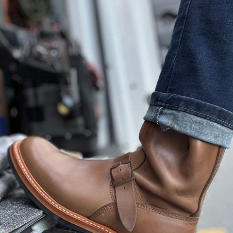 John Lofgren Wabash Engineer Boots in Horween Natural Chromexcel