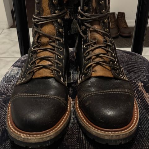 Truman Upland Boot in Horween Black Waxed Flesh
