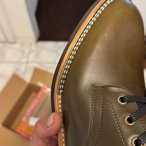 Junkard SC Plain Toe in Maryam Olive Horsebutt
