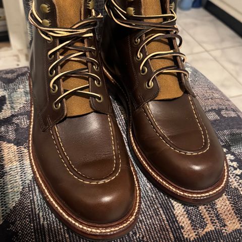 Search result thumbnail of Grant Stone Brass Boot in Horween Crimson Chromexcel