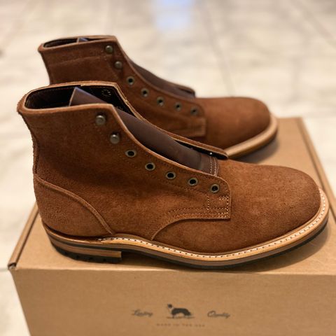 Truman Plain Toe Boot in Cattail Grizzly Roughout