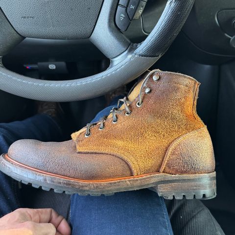 Truman Plain Toe Boot in Cattail Grizzly Roughout