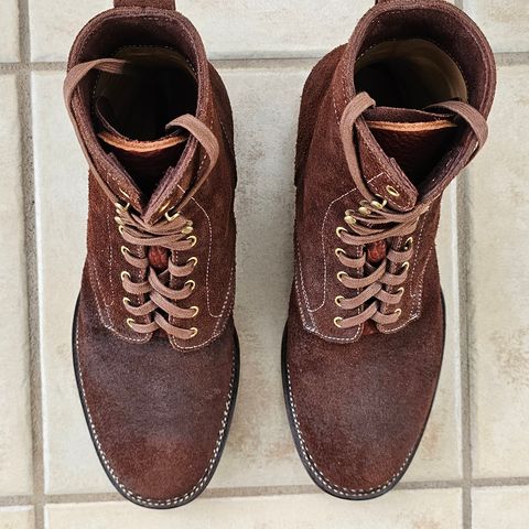 WM1978 Paratrooper Boots in C.F. Stead Brown Repello Calf Suede