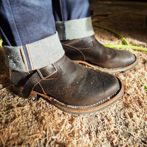 Wesco Standard And Strange Collab: The Quick Striker in Horween Olive Waxed Flesh