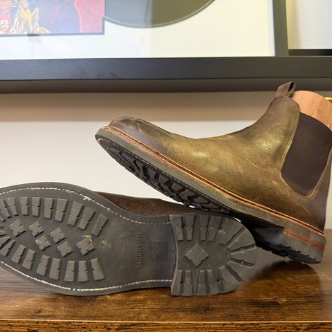Meermin Wholecut Chelsea Boot in C.F. Stead Snuff Waxed Kudu