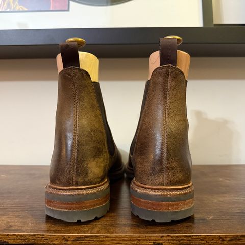 Meermin Wholecut Chelsea Boot in C.F. Stead Snuff Waxed Kudu