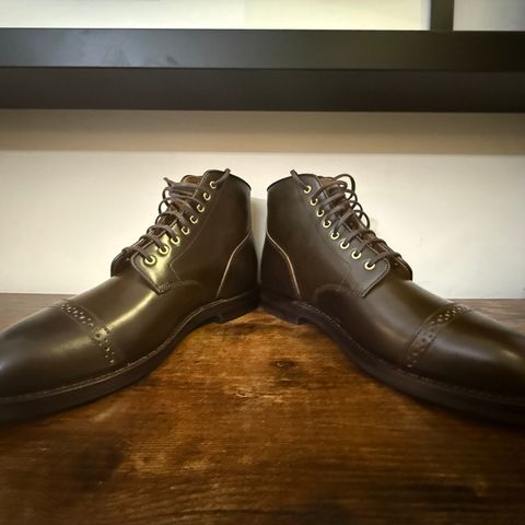 Grant Stone Garrison Boot in Horween Maduro Shell Cordovan