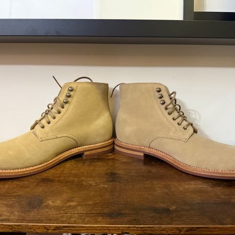 Grant Stone Edward Boot in C.F. Stead Tan Repello Calf Suede