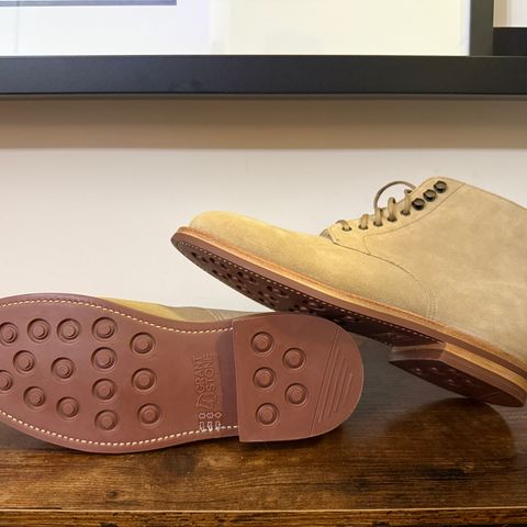 Grant Stone Edward Boot in C.F. Stead Tan Repello Calf Suede