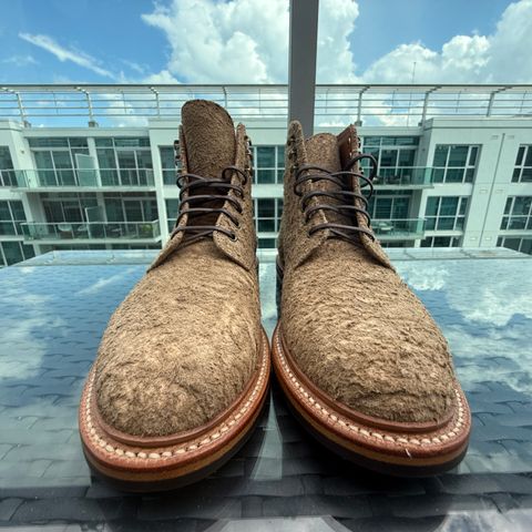 View photo of Grant Stone Edward Boot in C.F. Stead Milkshake Rough Suede