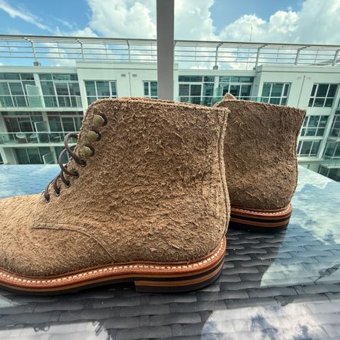 View photo of Grant Stone Edward Boot in C.F. Stead Milkshake Rough Suede