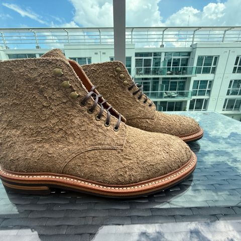 View photo of Grant Stone Edward Boot in C.F. Stead Milkshake Rough Suede