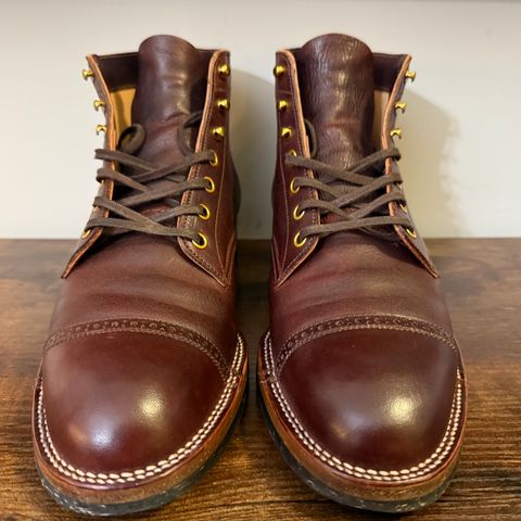 Iron Boots Devil Dog in Maryam Burgundy Hand-Dyed Horsehide