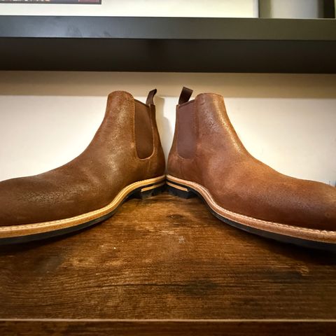 Grant Stone Chelsea Boot in C.F. Stead Dark Oak Roughout