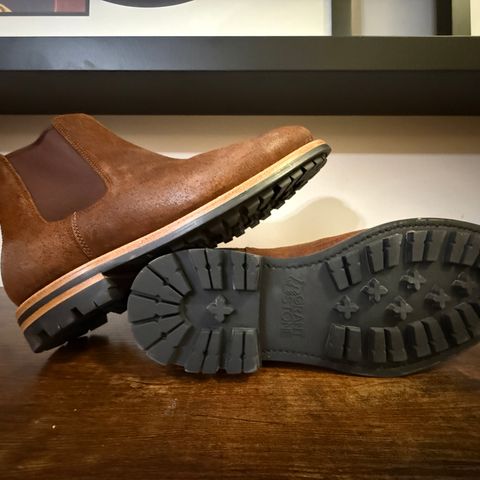 Grant Stone Chelsea Boot in C.F. Stead Dark Oak Roughout